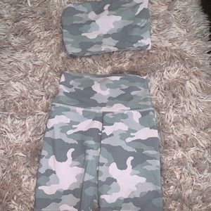 2 piece bandeau top + biker short